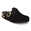 Boston Big Buckle Piping Rivet Logo Textile Velvet Black