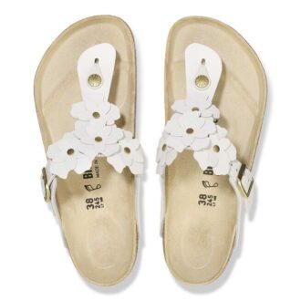 Gizeh Flower Embellishment Natural Leather